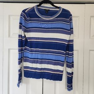 Like New Halogen Blue Striped Sweater Size Small